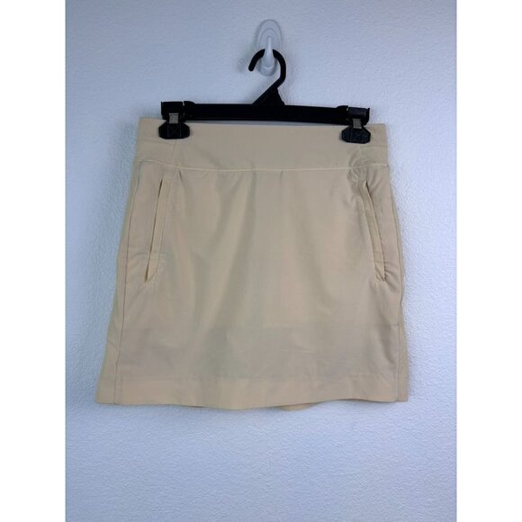 Athleta women's 4 yellow athletic‎ tennis golf skort compression shorts lined - Picture 1 of 6
